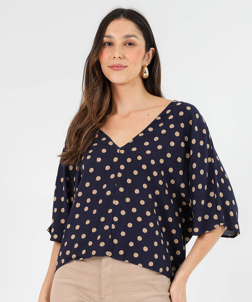 Image_Blusa Feminina Poá Marisa Azul