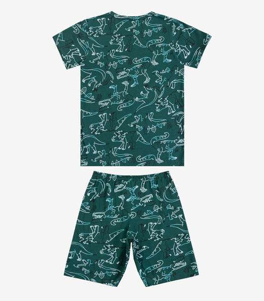 Pijama Infantil Camiseta e Bermuda Select Verde