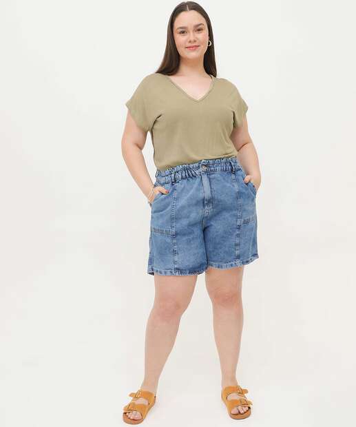 Image_Short Plus Size Feminino Bolsos Ecxo Jeans