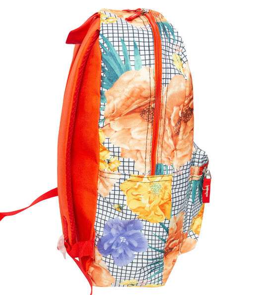 Mochila Escolar Feminina Estampa Floral Clio Vermelho
