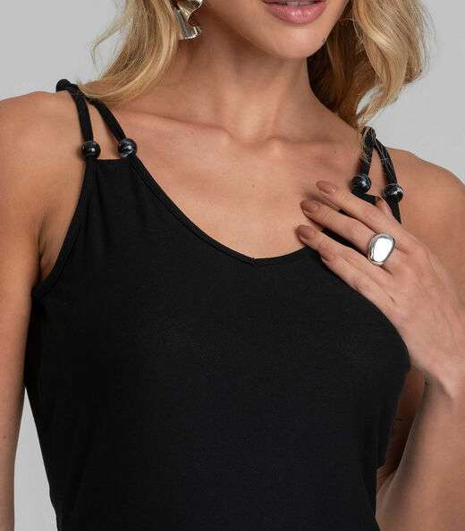 Macacão Feminino Decote em V Dianna Preto