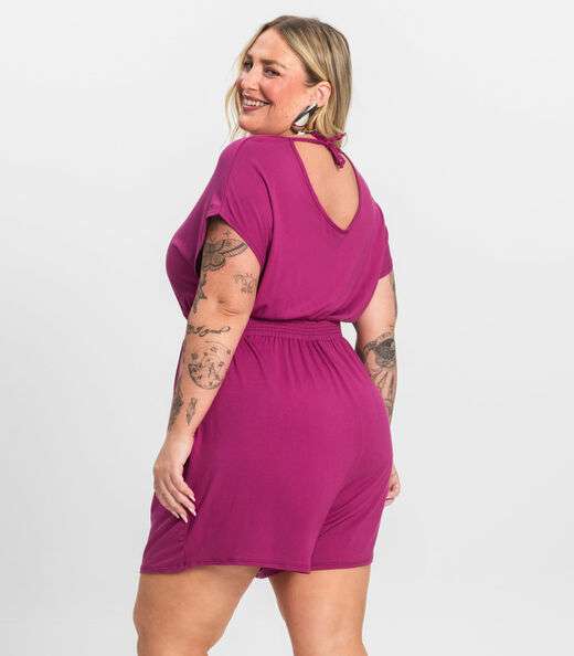 Macaquinho Feminino Malha Visco Infinita Cor Rosa