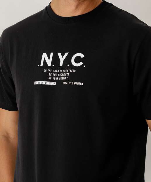 Camiseta Masculina Estampa Frase MR Preto