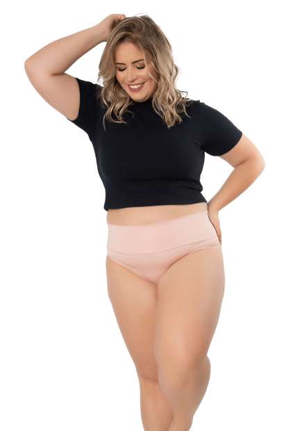 Kit 5 Calcinhas Rubi Plus Size Cós Duplo Microfibra Concept Lingerie Multicolori