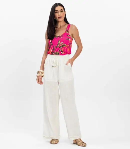 Regata Nadador Feminina Estampada Rovitex Rosa