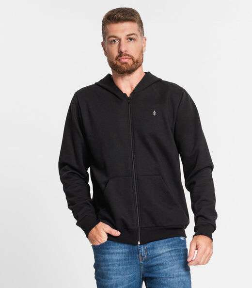 Jaqueta Masculina Plus Moletom Premium Diametro Preto