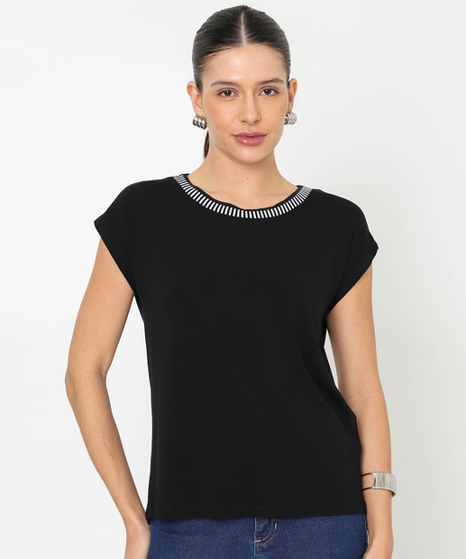 Image_Blusa Feminina Retilínea Manga Curta Marisa Off White