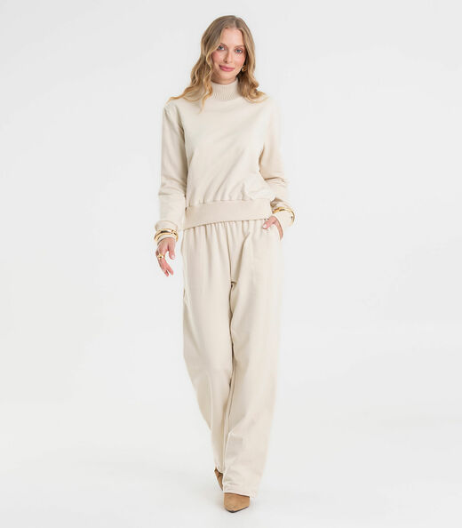 Image_Conjunto Blusão Com Calça Feminino Rovitex Bege