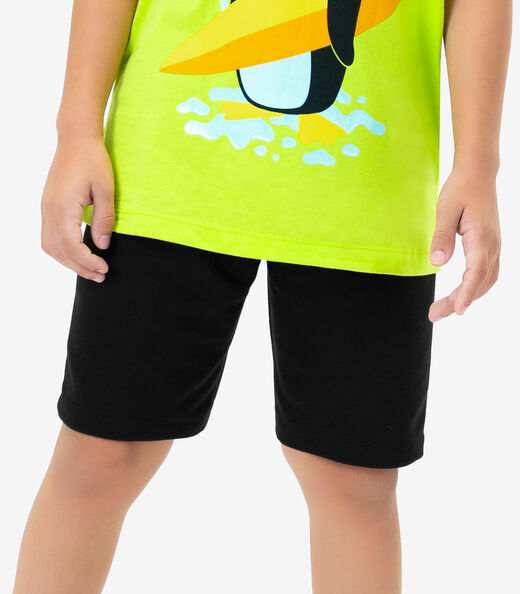 Conjunto Infantil Camiseta Com Bermuda Rovi Kids Verde