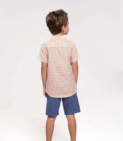 Conjunto Infantil Masculino Xadrez Trick Nick Vermelho