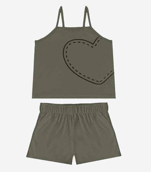 Image_Conjunto Infantil Blusa e Shorts Menina Select Verde