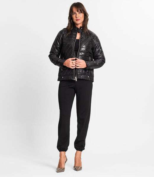 Jaqueta Feminina Em Microfibra Endless Preto