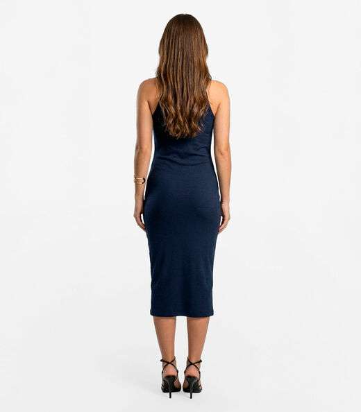 Vestido Feminino Em Ribana Infinita Cor Azul