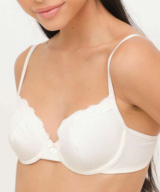 Sutiã Push Up Sem Bojo Recorte Renda Marisa