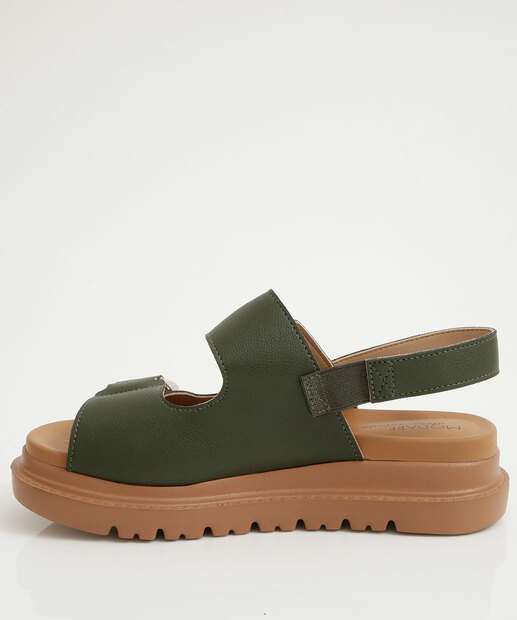Sandália Flatform Feminina Fivela Modare Verde