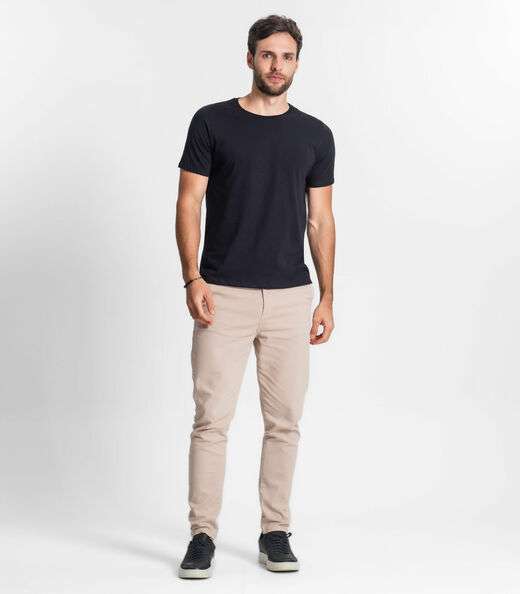 Camiseta Masculina Básica Meia Malha Diametro Preto