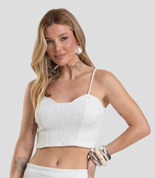 Image_Top Cropped Feminino De Alça Texturizada Dianna Bege