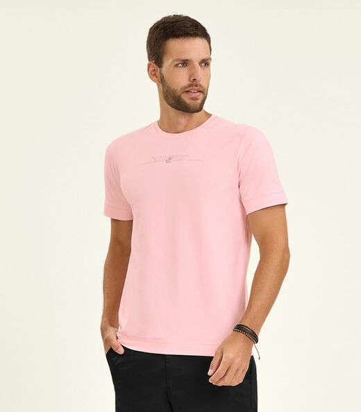 Image_Camiseta Masculina Manga Curta Meia Malha Diametro Rosa