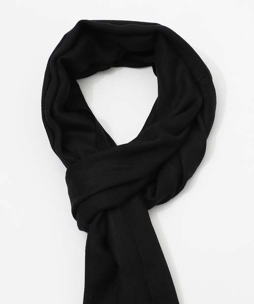 Cachecol Feminino Liso Franja Marisa Preto