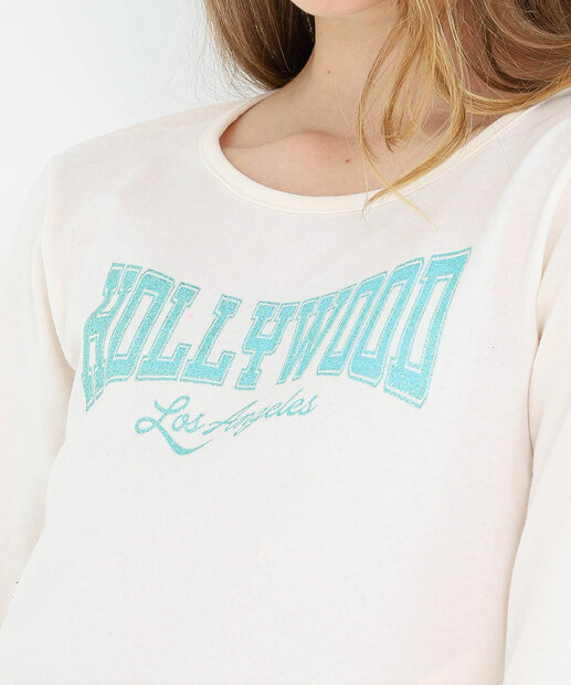 Blusa Juvenil Cropped Manga Longa Marisa Tam 10 a 16 Off White