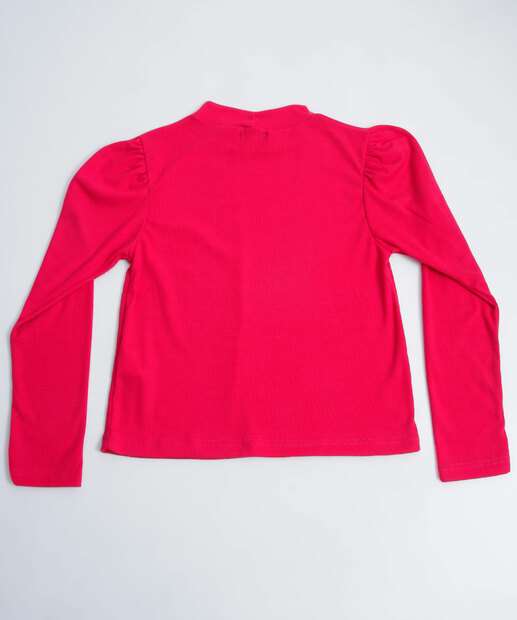 Blusa Feminina Canelada Gola Alta Manga Longa Marisa
