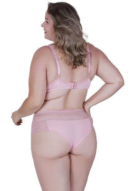 Conjunto Beijo Plus Concept Lingerie Rosa