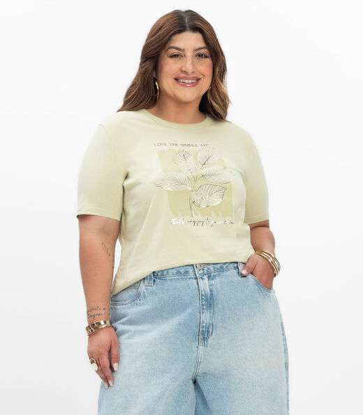 Image_Camiseta Feminina Plus Size Secret Glam Verde