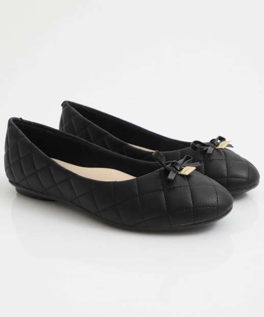 Sapatilha Feminina Bico Redondo Moleca Preto