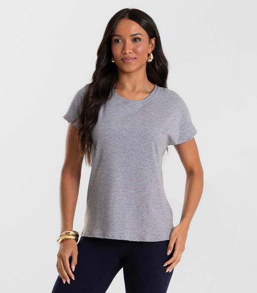 Blusa Feminina Canelada Rovitex Cinza