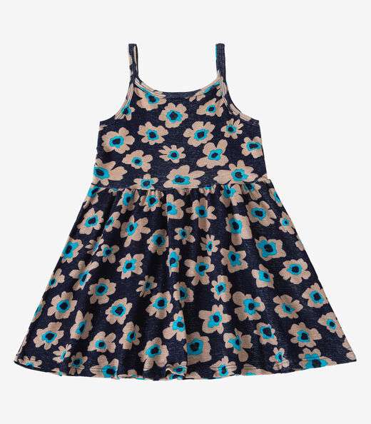 Vestido Infantil em Meia Malha Select Azul