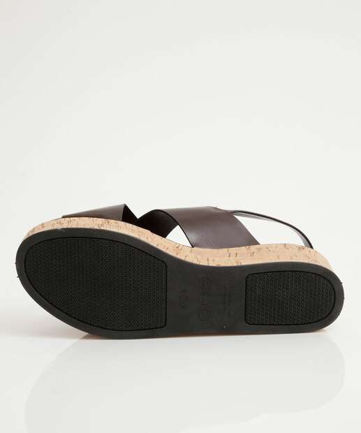 Sandália Flatform Feminina Fivela Marrom