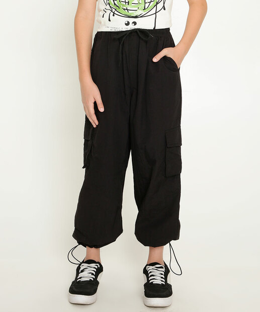 Calça Juvenil Parachute Cargo Marisa Tam 10 a 16