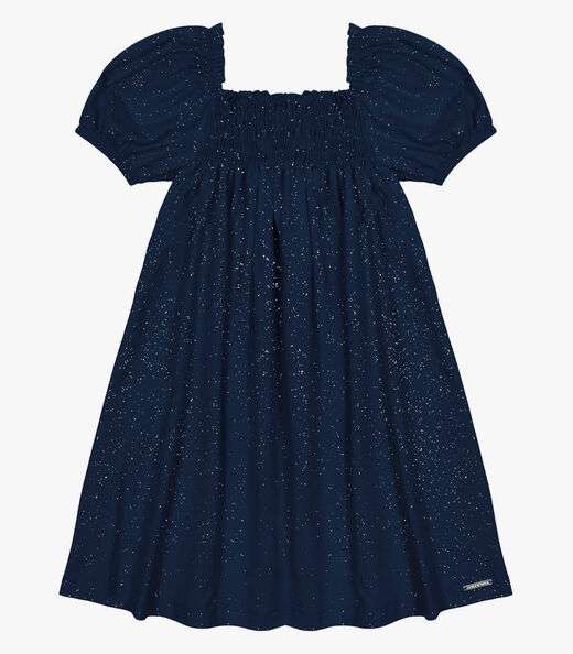 Vestido Infantil Com Glitter Trick Nick Azul