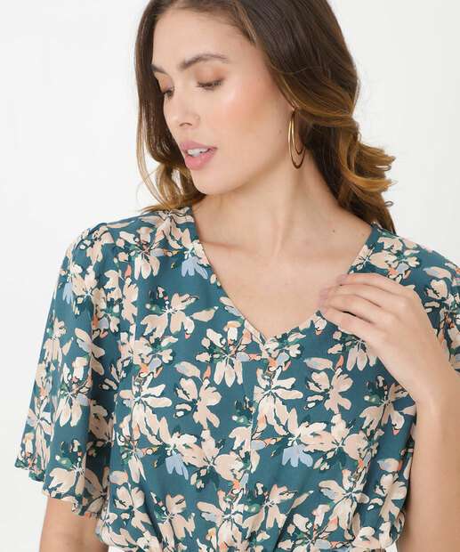 Vestido Feminino Lastex Estampa Flores Marisa