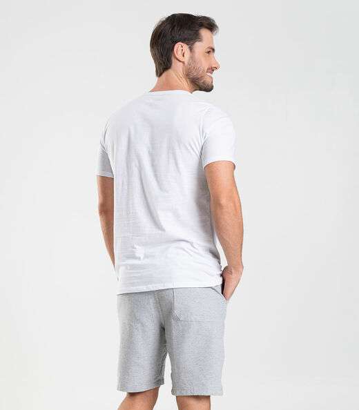 Bermuda Masculina Sarja Elástico E Bolsos Shift Cinza