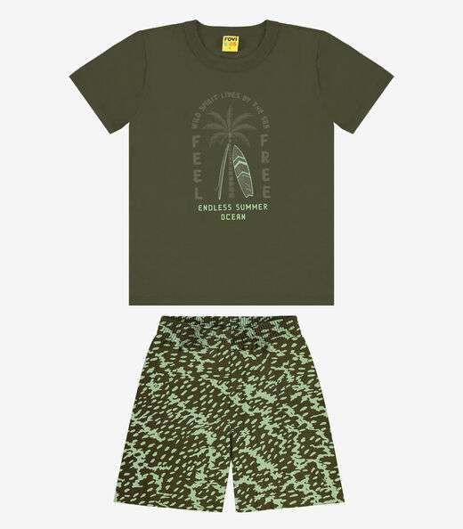 Image_Conjunto Infantil Camiseta Com Bermuda Rovi Kids Verde
