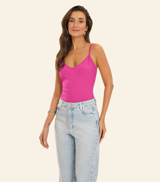 Image_Blusa De Alça Feminina Ribana Canelada Rovitex Rosa