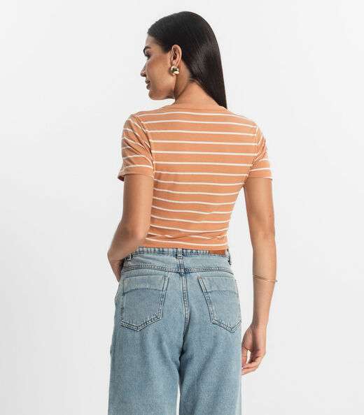 Blusa Feminina em Cotton Leve Rovitex Marrom