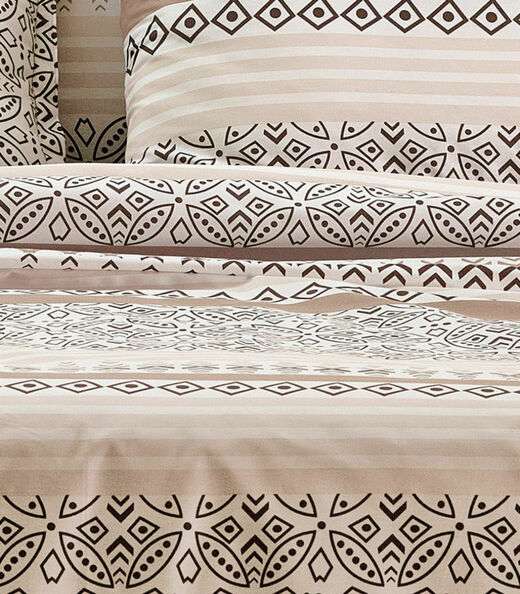 Jogo De Cama Classic Queen 4 Peças Teka Bege