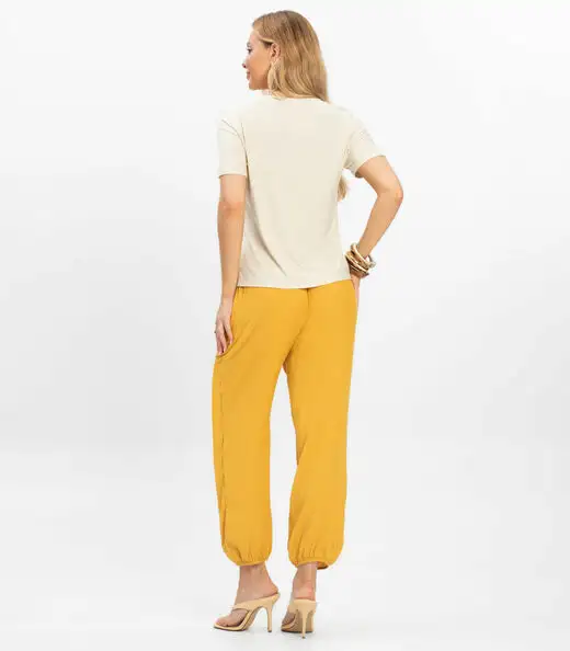 Calça Feminina Aladim em Tecido Viscose Dianna Amarelo