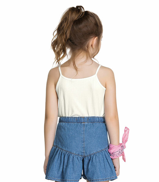 Blusa Infantil Feminina De Alças Trick Nick Bege