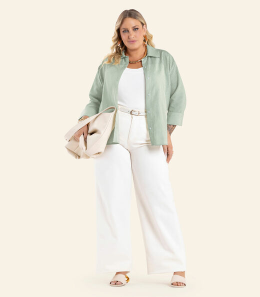 Image_Camisa Feminina Manga 3/4 Listrada Secret glam Verde