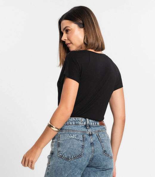 Kit 5 Blusas Femininas Viscotorcion Rovitex Preto