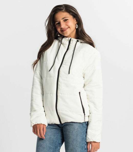 Jaqueta Puffer Juvenil Unissex Minty Bege