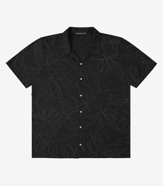 Image_Camisa Masculina Cotton Leve Estampada Diametro Preto