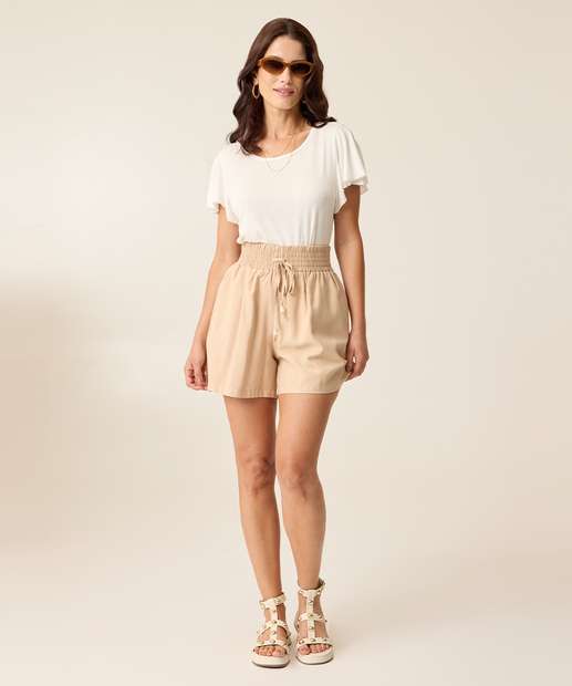 Blusa Feminina Textura Manga Curta Marisa