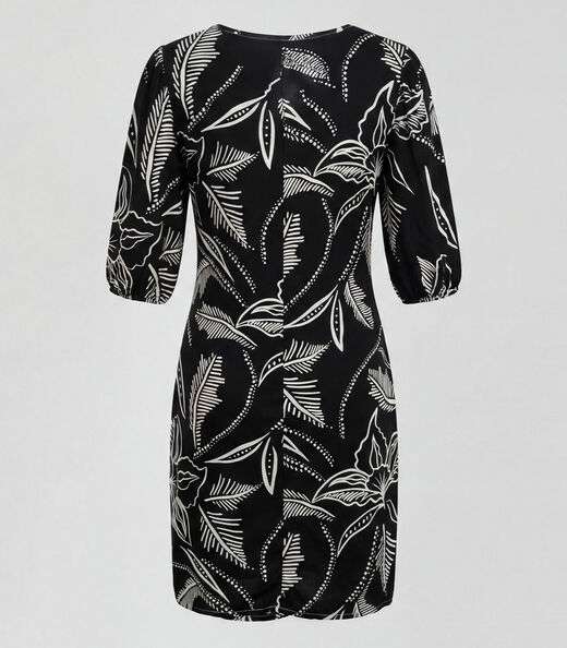 Vestido Midi Com Manga Flare 3/4 Infinita Cor Preto