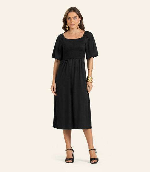Image_Vestido Midi em Viscotorcion Feminino Endless Preto