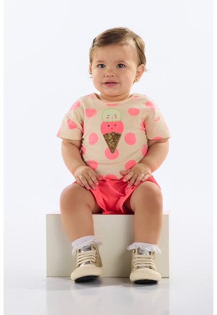 Conjunto Blusa e Short Bebê Menina Quimby