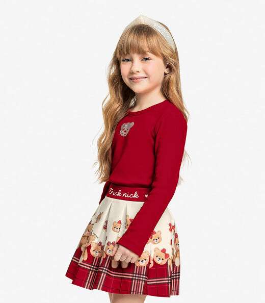 Conjunto de Blusa Com Saia Trick Nick Vermelho